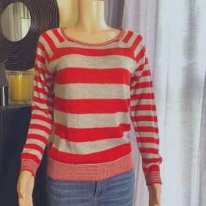 Red & Gray Stripe Sweater